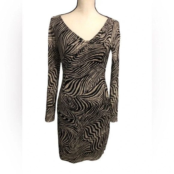 Reiss Dresses & Skirts - Reiss  Zebra Print Mesh Midi Dress Size 8